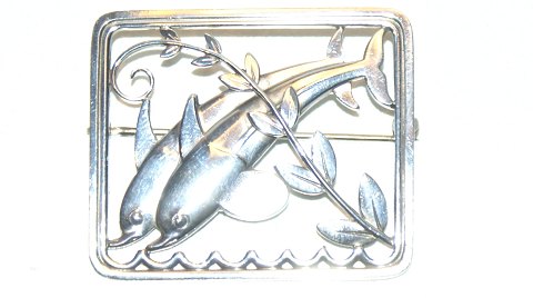 Georg Jensen Brooch with Dolphins # 251