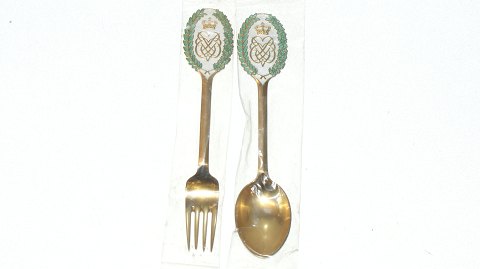 Commemorative Spoon and Fork A. Michelsen, Silver 1968