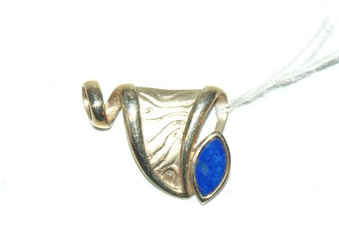 Pendant with Leather Cord, 9 carat gold