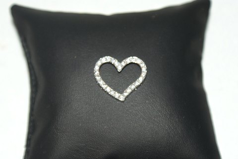 Heart with zones 14 carat white gold