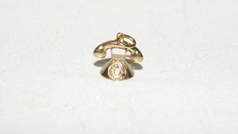 Elegant pendant / charms Phone in 14 carat gold