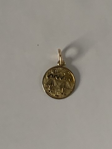 Pendant Gemini Zodiac in 14 carat Gold
Stamped 585
Height 18.23 mm