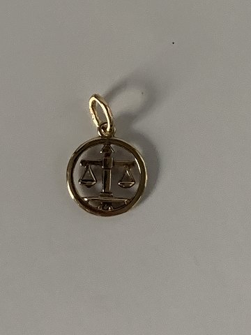 Pendant Libra Zodiac in 14 carat Gold
Stamped 585
Height 18.27 mm