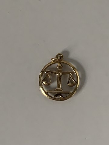 Pendant Libra Zodiac in 14 carat Gold
Stamped 585
Height 20.37 mm