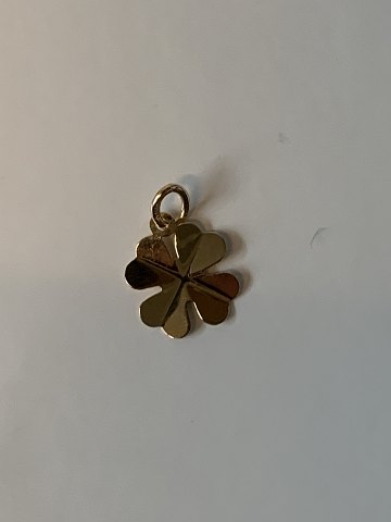 Four-leaf clover in 14 carat gold
Stamped 585
Measures 19.15 mm approx
Thickness 0.96 mm