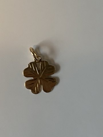 Four-leaf clover in 14 carat gold
Stamped 585
Measures 18.89 mm approx
Thickness 0.47 mm