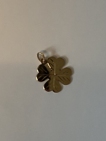 Four-leaf clover in 14 carat gold
Stamped 585
Measures 20.32 mm approx
Thickness 0.59 mm