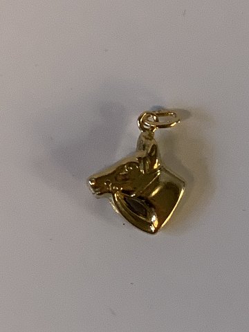 Horse head Pendant/charms 14 carat gold
Stamped 585
Height 20.91 mm