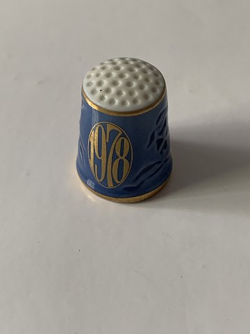 Bing & Grøndahl blåt fingerbøl fra 1978.