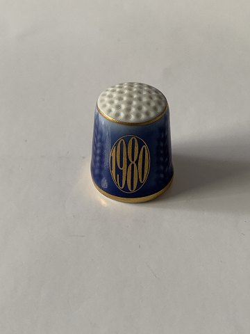 Bing & Grøndahl blåt fingerbøl fra 1980.