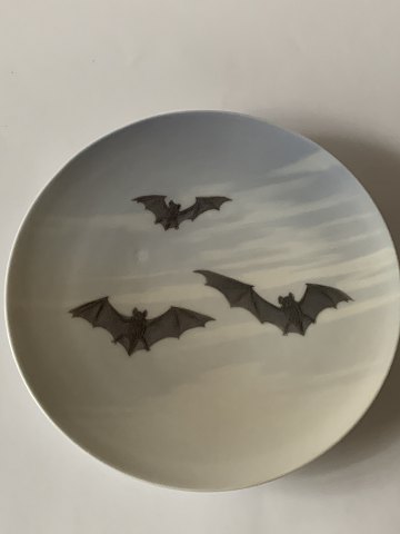 Plate with bats from Royal Copenhagen, 2nd assortment. Produced 1898 - 1923. 
Rarely offered.