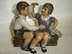 Rare Dahl Jensen Figurine, Boy & Girl & boat