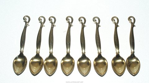 8 Gold plated silver coffee spoons
Horsens