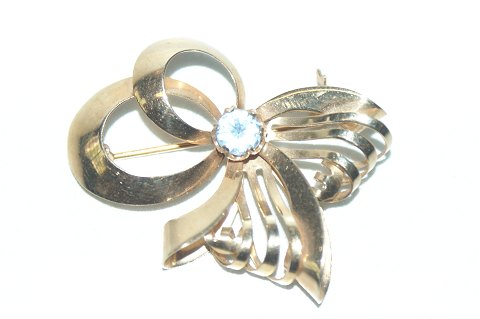 Broche med Aquamarin, 14 karat