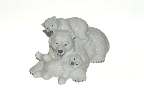 Royal Copenhagen lying polar bear mother with kids
Mother love