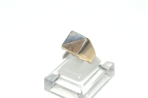 Elegant  Herrering  med  brilliant i 14 karat hvidguld og guld
SOLGT