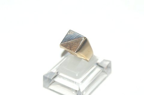 Elegant Herrering with brilliant 14 carat white gold and gold