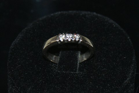 14 Carat White Gold Ring with Diamonds 
Size 54
