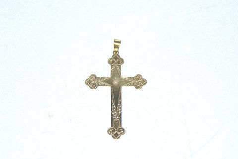 Elegant Cross with Pearl 14 carat