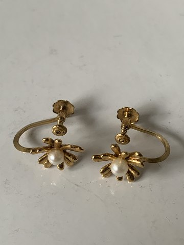 Perle, Øreringe med skrue 8K Guld
Diameter: 1 cm.