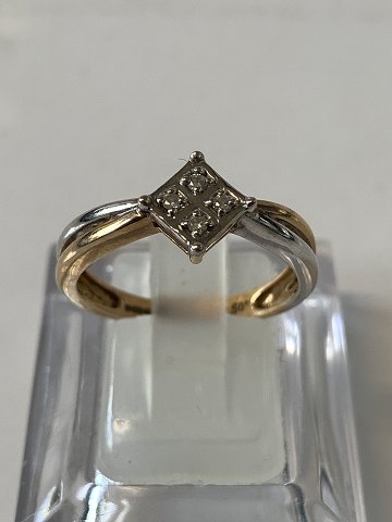 Gold Ring with Diamonds 9 Karat, Red and White Gold
Size: 56