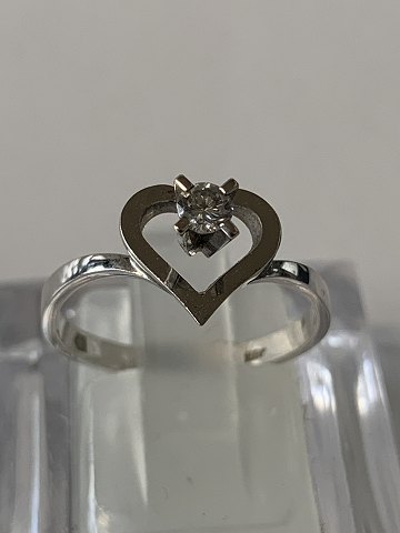 White Gold Ring with Diamonds, 14 Karat
Size: 52