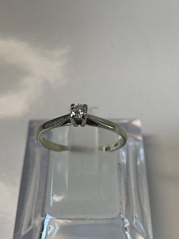 Gold Ring with Diamond 14 Karat, White Gold.
Size: 54.