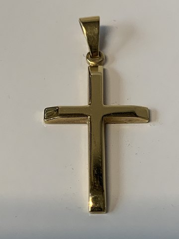 Gold cross in 9 carat gold, Simple design and stamped H.S. 375.