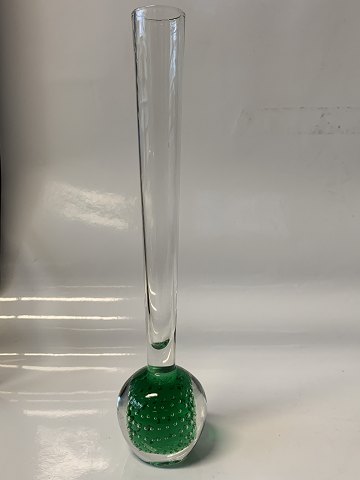 Vintage grøn boble glasvase, Retro.
Højde 25 cm.