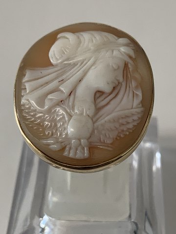 14 karat guld, Dame Camé guldring.
Ring størrelse 54
