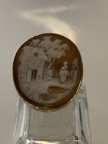 14 karat guld, Dame Camé guldring.
Ring størrelse 59