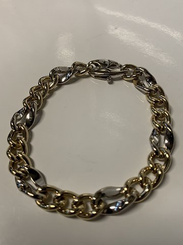 Armbånd Rød og hvid Guld 14 Karat
Længde 18,5 cm.