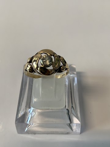 14 karat guld, Damering med klar sten.
Ring størrelse 59.