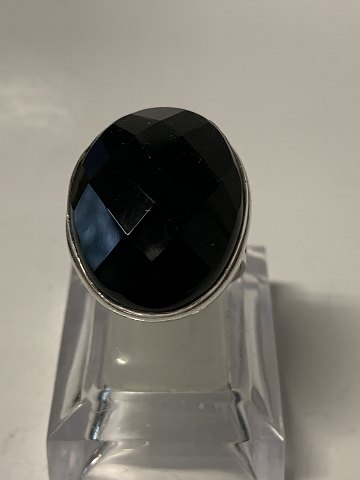 Cocktail Ring in sterling silver with Onyx.
Size. 59.