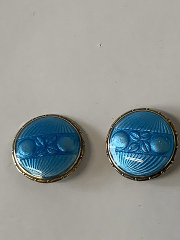 2 pieces. Blue enamel buttons in sterling silver
Measures 1.7 cm.
