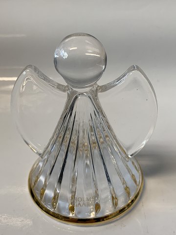 Holmegaard, Engel- Glas - Klar/guld, Fairytales 
Højde 7,5 cm.