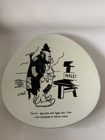 Knabstrup Platte med Storm P. Motiv og Vers Måler 16 cm