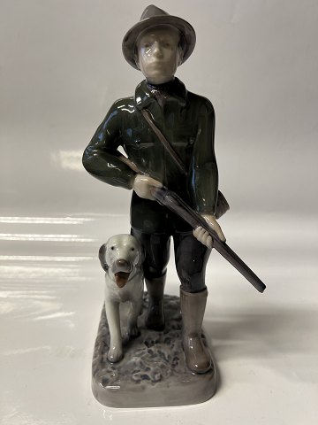 Bing & Grondahl Figurine, Hunter with gun and dogHeight 24 cm.