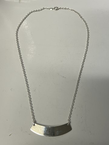 Sølvkæde Rund anker,  med Kadaverplade i sterlingsølv Længde 42 cm.