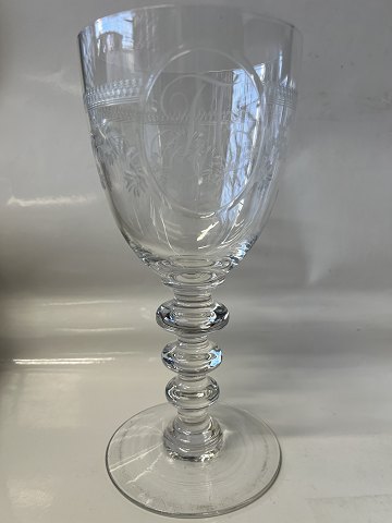 Glass Cup with engraved initialsHeight 22.9 cm