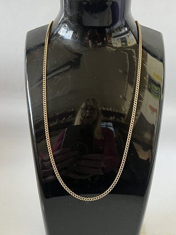 Faceted armor chain in 14 carat gold, stamped 585. Length 44 cm.