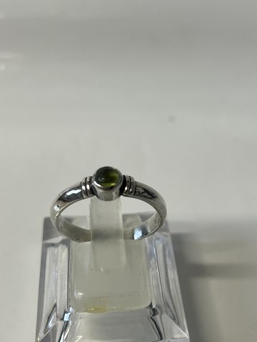 Vintage Ladies Ring sterling silver with light green stoneSize 59