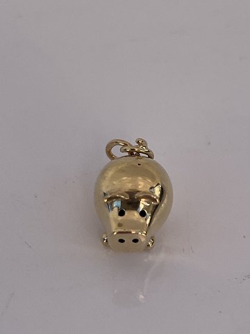 Pig Charms / Pendant in 14 carat goldHeight 16.03 mm