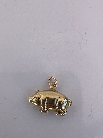 Pig Charms / Pendant in 14 carat goldHeight: 15.34 mm.