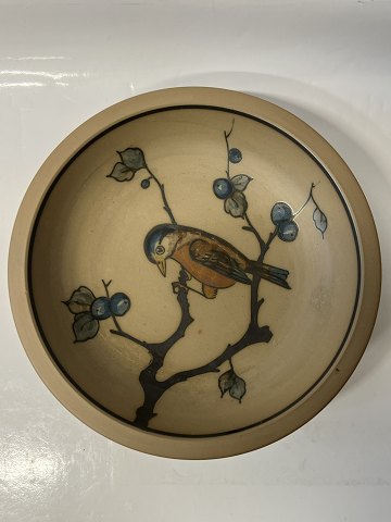 Bornholm pottery, Hjorth, Bowl motif Bird on branches.Diameter 13.0 cm.