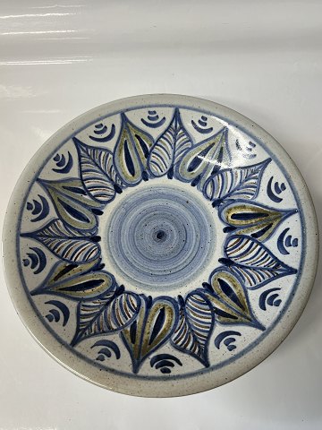 L. Hjorth Dish in Blue shades, Bornholm pottery.Diameter 26.5 cm.