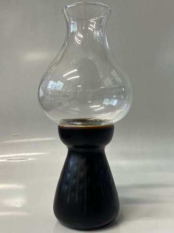 Royal Copenhagen stentøj, lysestage til fyrfadslys med glaskuppel.