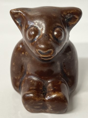 Brown sitting bear L. Hjorth.Bornholm pottery.
