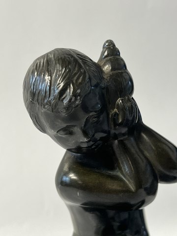 Just Andersen, Figure Boy with Conch in Disco Metal,Height 18.0 cm