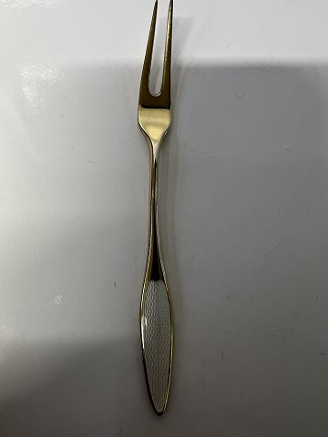 Frigast Sterling Sølv/Emalje Pålægsgaffel ForgyldtLængde 9,9 cm.